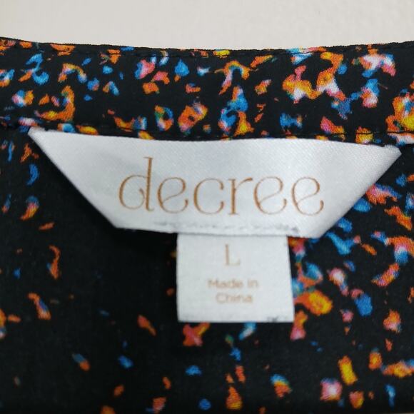 Decree V-Neck Tunic Top Women Large Abstract Boho Indie Dark Academia Artistic - Picture 6 of 13